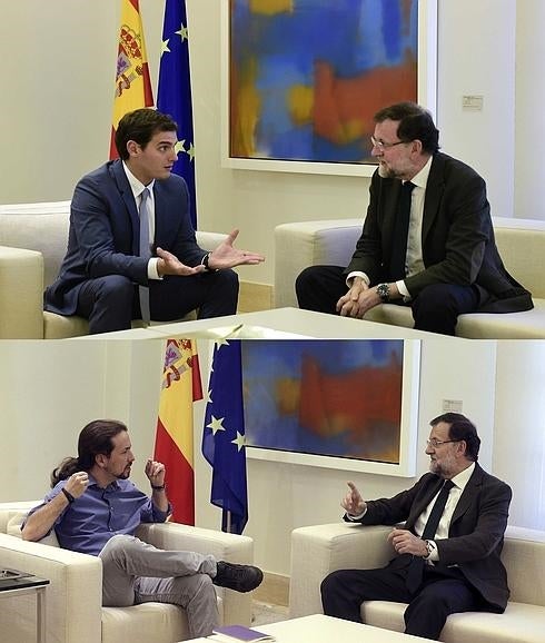 Rajoy atrae a Rivera al frente constitucional pero no logra sumar a Iglesias