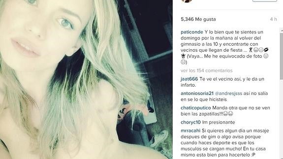 Patricia Conde, desnuda en Instagram