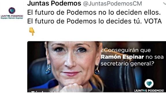 Cifuentes afea a Espinar que utilice su imagen en la campaña