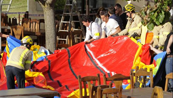 El hinchable de Gerona pudo salir volando al perder aire por una cremallera sin cerrar