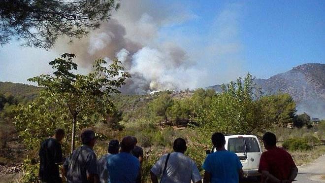 Declarado un incendio forestal junto a la Sierra de Espadán