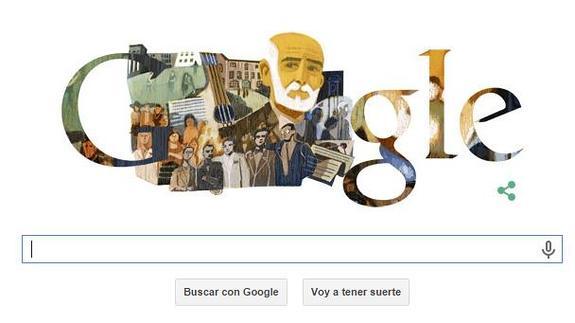 Francisco Giner de los Ríos en el doodle de Google