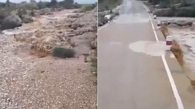 Espectacular crecida del río Cervol por el temporal