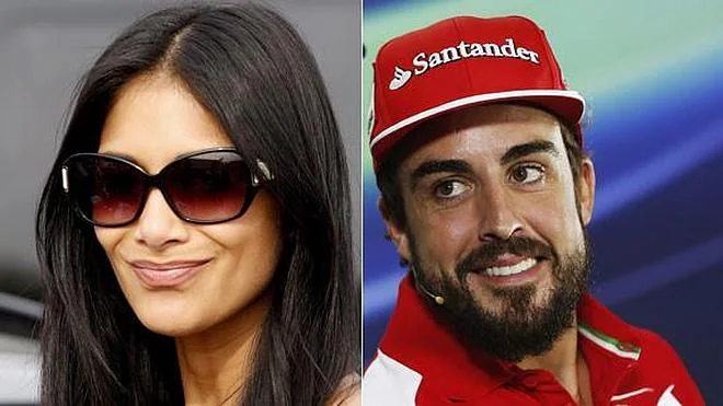 La novia de Hamilton a Fernando Alonso: «Me encanta tu barba»