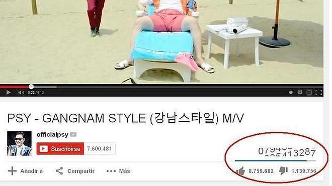El 'Gangnam Style rompe el contador de reproducciones de YouTube