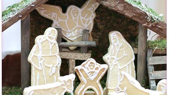 Receta de belén de galletas decoradas con glasa real