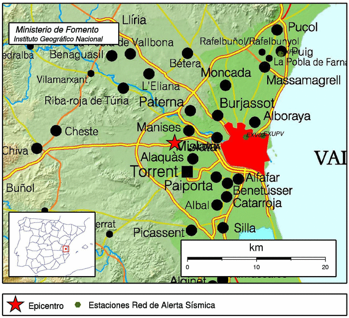 Nuevo terremoto en Aldaya de 1,6 grados