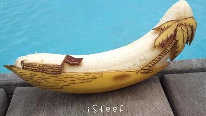 Un artista holandés convierte los plátanos en obras de arte