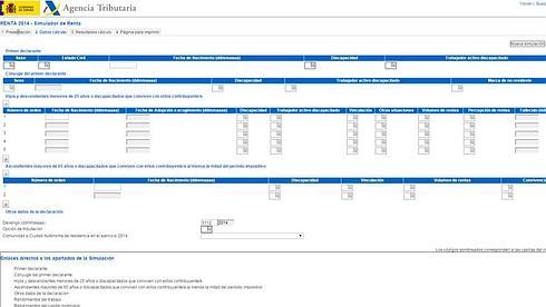 Simulador para hacer la Declaración de la Renta 2014 (en el año 2015)