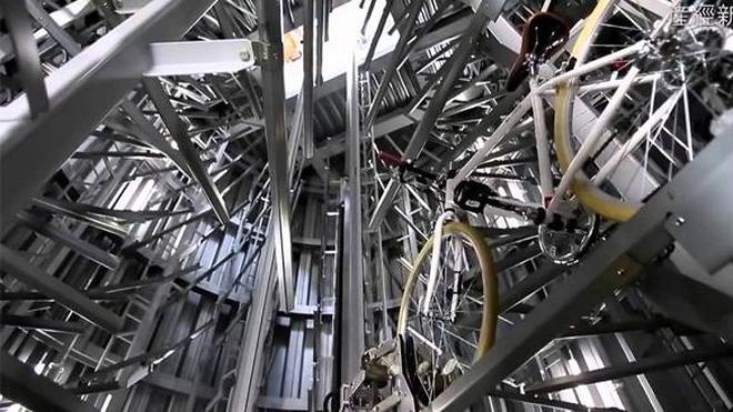 Crean un impresionante parking robótico para bicicletas en Japón