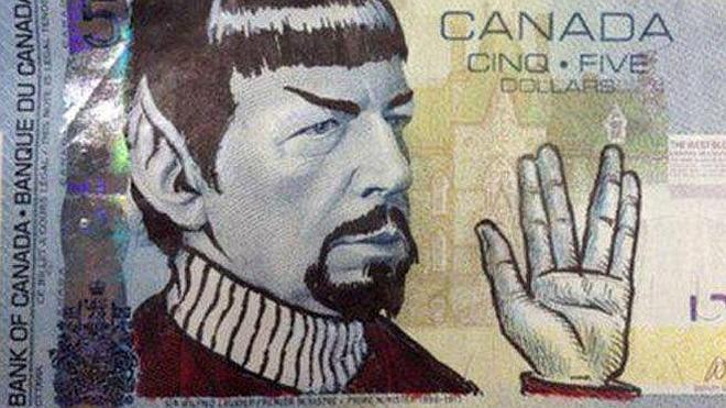 Fans de Star Trek pintan a Spock en los billetes de cinco dólares