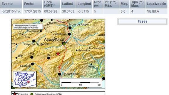 Un terremoto de magnitud 3 sacude Ibi y Alcoy y se siente en Valencia