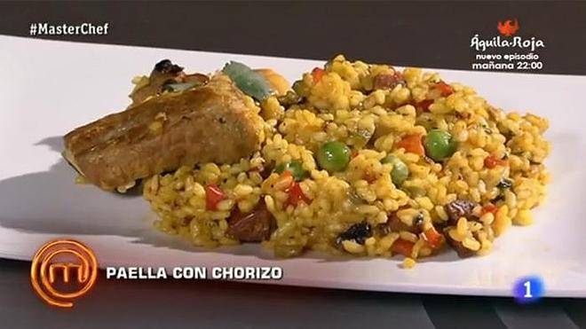 'MasterChef': «Esta es mi paella con chorizo, con perdón a los valencianos»