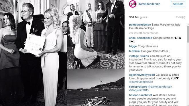 Pamela Anderson se convierte en condesa de Gigli