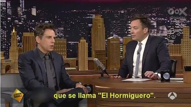 Ben Stiller habla a Jimmy Fallon de 'El Hormiguero': «Es un programa muy loco»