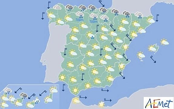 Previsión del tiempo para el jueves 31 de marzo