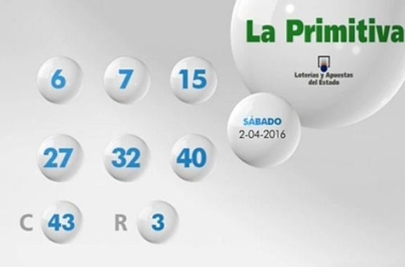 Primitiva sábado 2 de abril. Resultados y números de la combinación ganadora