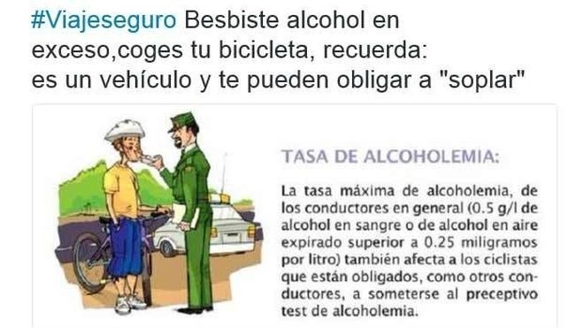 ¿Pueden hacerme un control de alcoholemia si voy en bicicleta?