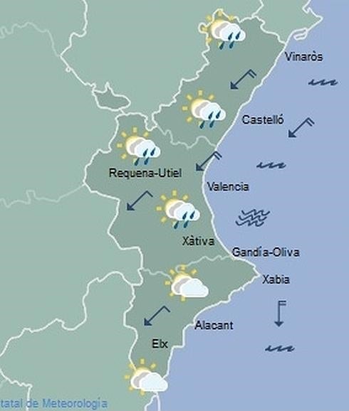 Previsión del tiempo para hoy, miércoles 20 de abril: lluvias débiles en Valencia y Castellón que pueden llegar a Alicante