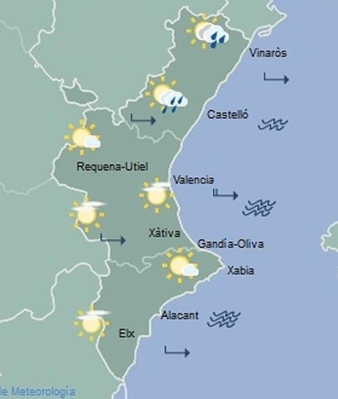 Previsión del tiempo para hoy, jueves 21 de abril: Alerta por tormentas en el litoral norte de Castellón y más calor en Valencia y Alicante