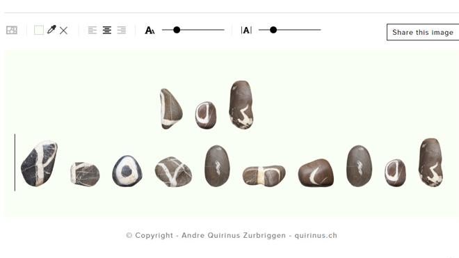Pasa 10 años buscando piedras para crear un alfabeto