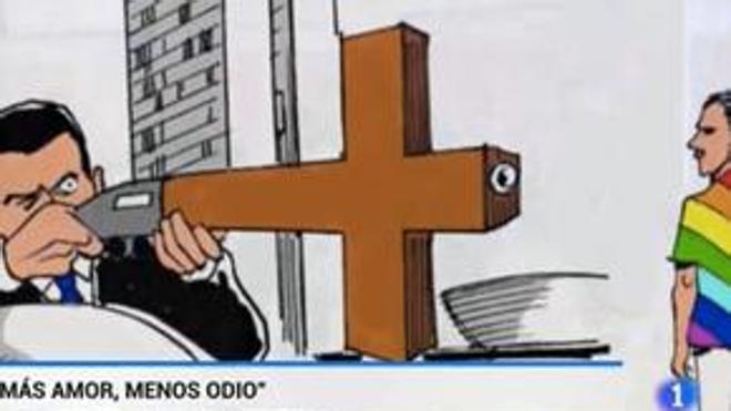 TVE se disculpa por una viñeta: un fusil en forma de cruz
