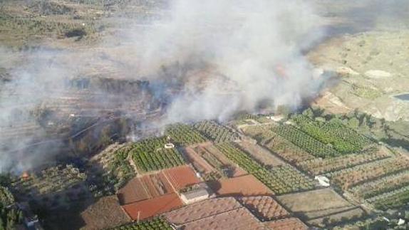 El incendio de Bolbaite afecta a cientos de campos de cítricos, según AVA