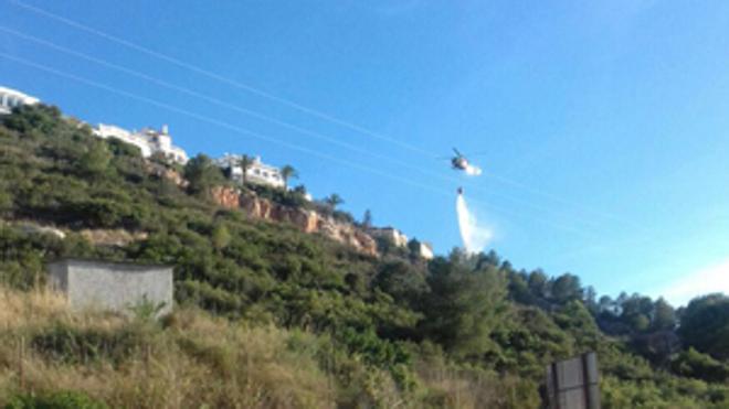 Una quema descontrolada causa un incendio en el Montgó