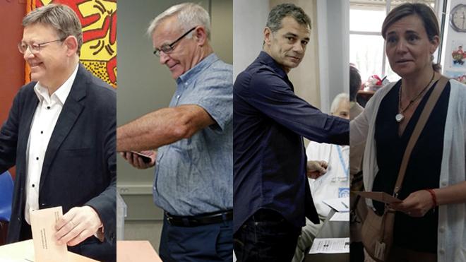 Líderes y candidatos valencianos acuden a las las urnas