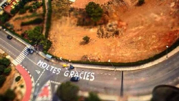 Así agradecen los vecinos de Artana la ayuda recibida para controlar el incendio