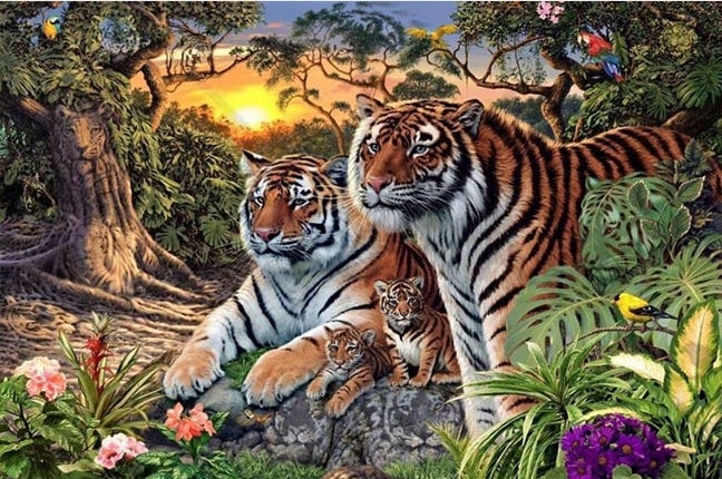 ¿Cuántos tigres hay en la imagen?