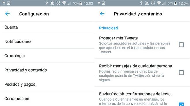 Cómo desactivar la confirmación de lectura en Twitter