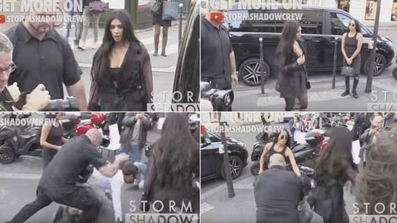Un hombre se abalanza sobre Kim Kardashian para besarle el trasero