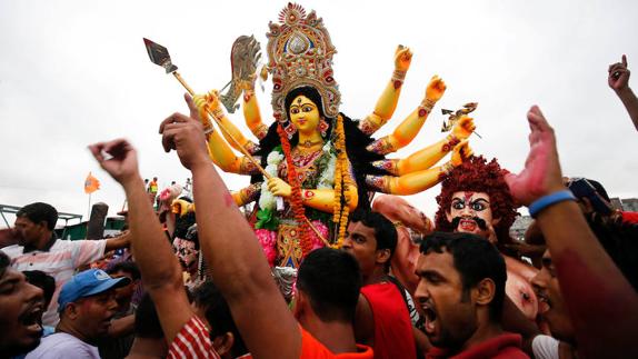 Durga Puja, una de las celebraciones más exóticas y multitudinarias de la India