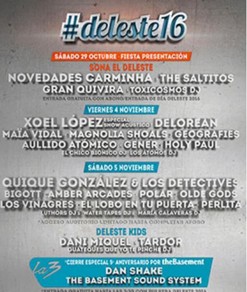 Quique González y Xoel López, cabezas de cartel del festival Deleste