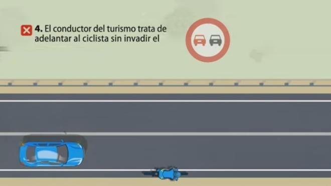 Cómo adelantar a un ciclista en línea continua