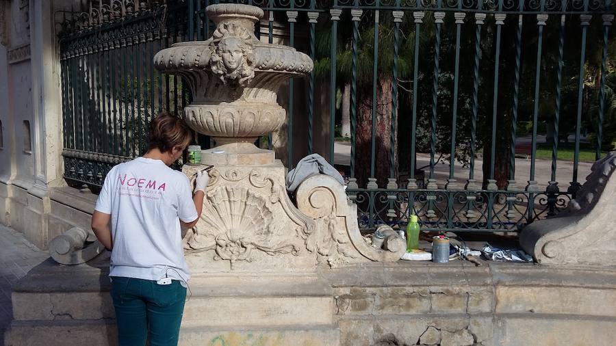 Lavado de cara en el jardín de Viveros