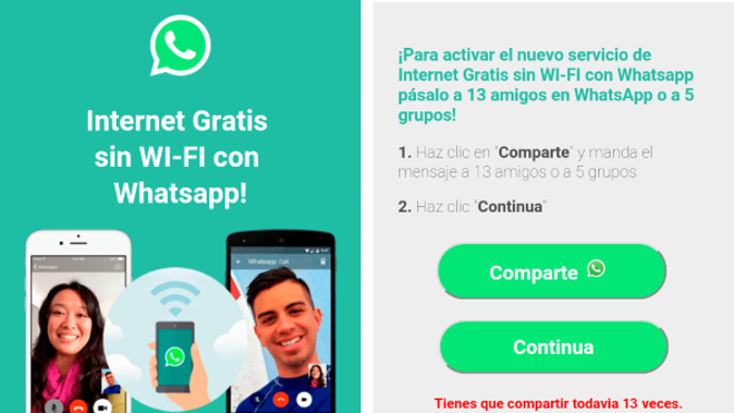 Alertan de una nueva estafa relacionada con Whatsapp que ofrece internet gratuito sin Wi-Fi