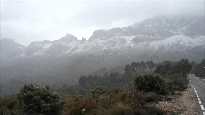 Decretada la preemergencia nivel naranja por nevadas en Alicante y Valencia y por temporal marítimo en el litoral