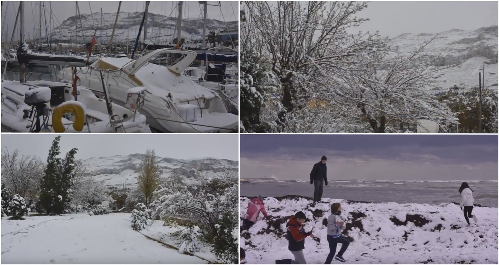 Así fue la histórica nevada en Dénia