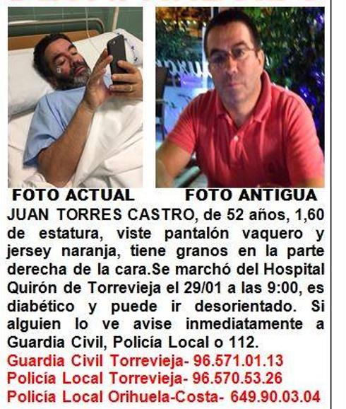 Encuentran a un hombre de 52 años que se marchó del hospital