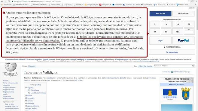 Wikipedia pide donaciones para evitar el cierre