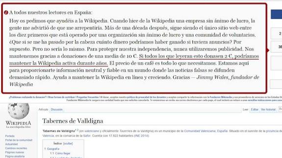 Wikipedia pide donaciones para evitar el cierre