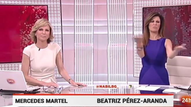 La presentadora Beatriz Pérez-Aranda, de nuevo pillada en el informativo