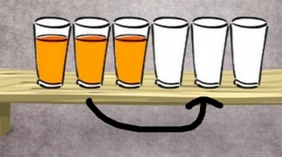 Solución | Alterna los vasos moviendo sólo uno