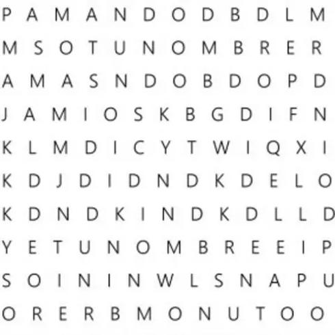 ¿Serías capaz de encontrar tu nombre?