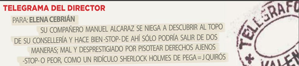 Telegrama para Elena Cebrián